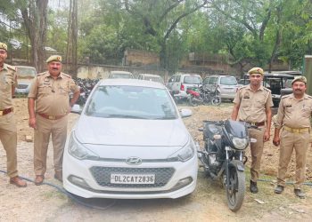अनिल दुजाना गैंग के सक्रिय सदस्य की कार व बाइक का पुलिस ने किया सीज