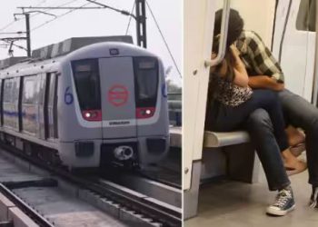 दिल्ली मेट्रो से फिर सामने आया रोमांस का वीडियो… सबके सामने Kiss करते नजर आया कपल!