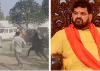 बृजभूषण शरण सिंह के काफिले पर पथराव, बवाल के दौरान बाल-बाल बचे बीजेपी सांसद