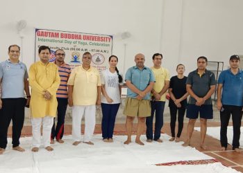 जीबीयू में 9वें अंतर्राष्ट्रीय योग दिवस कार्यक्रम का हुआ आयोजन