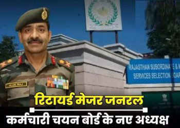 रिटायर्ड मेजर जनरल आलोक राज राजस्थान कर्मचारी चयन बोर्ड के नए अध्यक्ष नियुक्त, ये रहेगी जिम्मेदारी