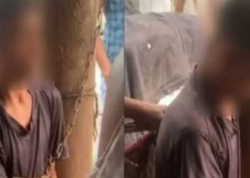 UP: कचरे का गोदाम, चोरी का शक और बर्बरता… युवक को जंजीर से बांधकर पीटा