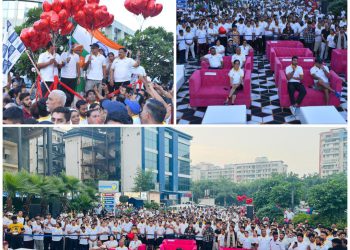 विश्व हृदय दिवस पर क्रिकेटर भुवनेश्वर कुमार व शबा करीम सहित सैकड़ो लोगों ने चलता रहे मेरा दिल वाकाथान में लिया हिस्सा