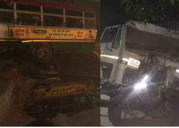 आगरा में आधी रात में काल बनकर दौड़ी डंपर, बस से हुई भयनक टक्कर, नजारा देख सहम गए लोग,दर्दनाक हादसे में कई लोगों के मौत की आशंका
