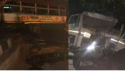 आगरा में आधी रात में काल बनकर दौड़ी डंपर, बस से हुई भयनक टक्कर, नजारा देख सहम गए लोग,दर्दनाक हादसे में कई लोगों के मौत की आशंका
