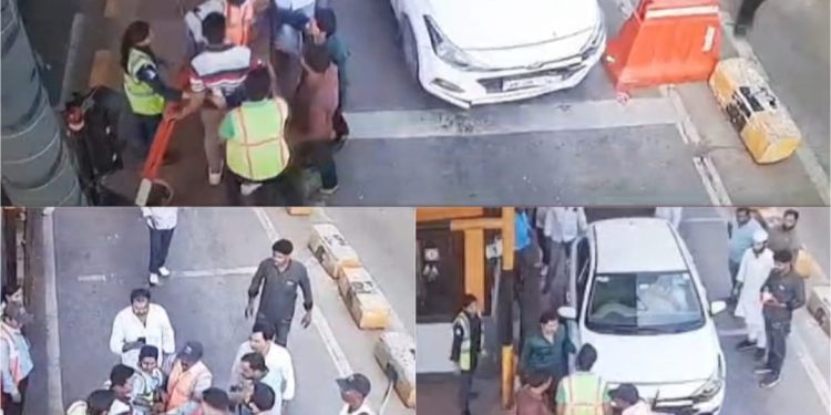 दबंगो ने लुहारली टोल प्लाजा से जबरन निकली गाड़ी, विरोध करने पर सुरक्षाकर्मी के साथ गलीगलौच करते हुए निकली कार