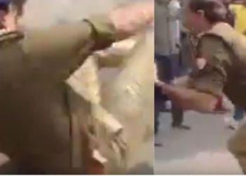 कानपुर में पुलिस से भिड़े एबीवीपी पदाधिकारी, धक्कामुक्की के बीच सड़क पर गिरे एसीपी