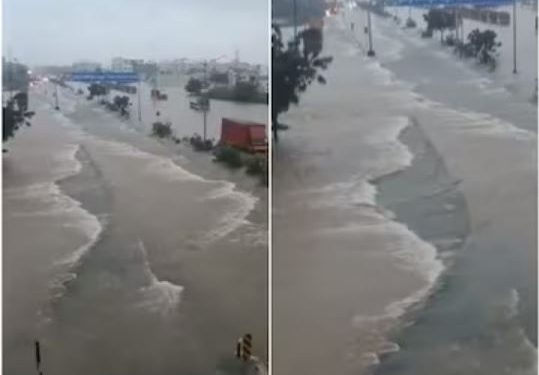 तामिलनाडु में बारिश का कहर, पानी में डूबा थूथुकुडी का हाईवे, रेड अलर्ट जारी