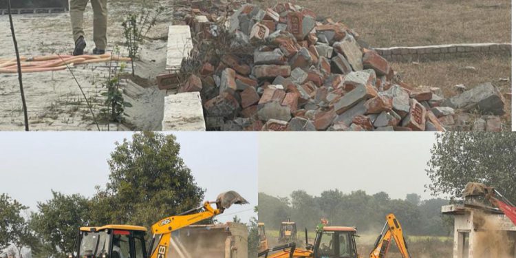 यमुना प्राधिकरण क्षेत्र में अवैध कॉलोनी पर चला बुलडोजर, 128 करोड़ की जमीन कराई अतिक्रमण मुक्त