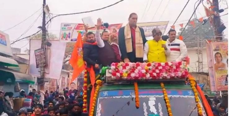 WWE के महाबली खली का कानपुर में सनातन यात्रा, जय श्री राम के लगाए नारे