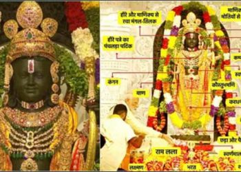 माथे पर पन्ना और हीरे का रामानंदीय तिलक, कानों में कुंडल-मुक्ताहार; कुछ ऐसी बोलती आंखों वाली है रामलला की प्रतिमा