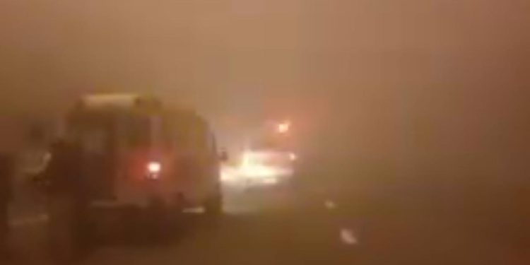 यमुना एक्सप्रेसवे पर मथुरा में दो बसें आपस में टकराई, 40 यात्री घायल