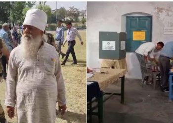 मतदान के समय मतदाता ने EVM पर मारा मुक्‍का, पकड़ कर ले गई पुलिस
