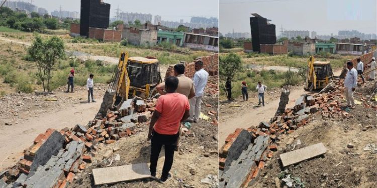 82 करोड की जमीन को नोएडा प्राधिकरण ने कराया कब्जा मुक्त, चला बुलडोजर