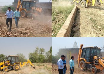 अवैध कब्जे पर चला प्राधिकरण का बुलडोजर, दो गावो से दस करोड़ की जमीन कराई गई कब्जा मुक्त