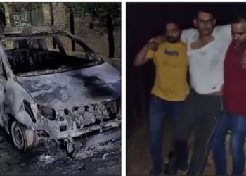 UP: भाई से सिपाही के झगड़े में पड़ी पुलिस, देखते ही एक हो गए दोनों, की फायरिंग और फूंक दी गाड़ी