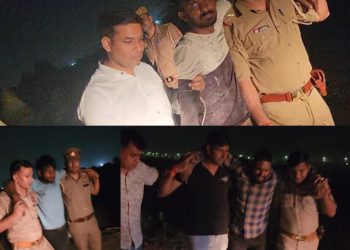 चैकिंग के दौरान चार बदमाशों से पुलिस की हुई मुठभेड़, तीन बदमाश गोली लगने से घायल एक फरार