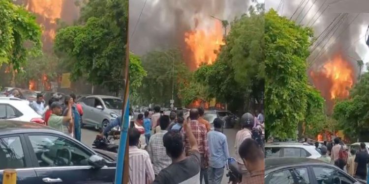 नोएडा में बंद पड़ी कंपनी में लगी भीषण आग, कड़ी मशक्कत के बाद पाया गया काबू