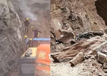 तीन दिन से बंद बदरीनाथ हाईवे खोलते वक्‍त बड़ा हादसा, पहाड़ से गिरी चट्टान; मजदूरों ने भागकर बचाई जान