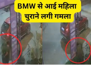 BMW से गमले चुराती है ये महिला, नोएडा में पकड़ी गई तो दी ये धमकी, वायरल हुआ Video