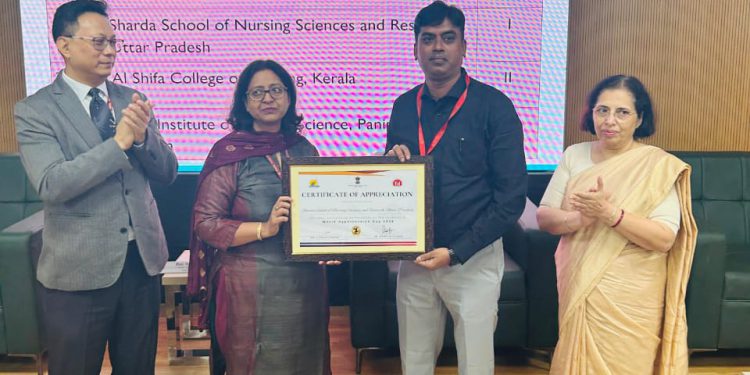शारदा स्कूल ऑफ नर्सिंग साइंस एंड रिसर्च को एंटी हाइपरटेंशन सप्ताह के उत्कृष्ट प्रदर्शन पर स्वास्थ्य विभाग ने दिया पहला स्थान