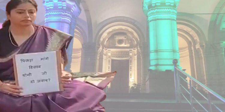 यूपी विधानसभा परिसर में सपा विधायक पल्लवी पटेल का धरना, 9 घंटे बाद मंत्री सुरेश खन्ना ने मनाया