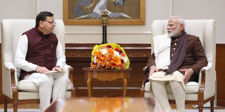 सीएम धामी ने पीएम मोदी से की मुलाकात, राष्ट्रीय खेलों के लिए किया आमंत्रित, विकास योजनाओं के लिए जताया आभार