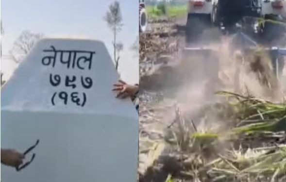 इंडो नेपाल बॉर्डर नो मैन्स लैंड पर अतिक्रमण, प्रशासन ने लिया एक्शन, ध्वस्त किया निर्माण