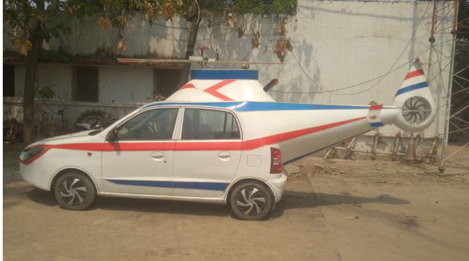 सेंट्रो कार को बना दिया ‘हेलीकॉप्टर’, प्रतापगढ़ में शख्स ने कर दिया कमाल, मगर पुलिस ने काट दिए पर