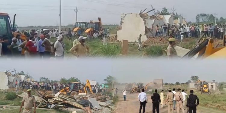 ग्रेटर नोएडा – यमुना अथॉरिटी का बड़ा एक्शन, 25 अवैध कॉलोनियों पर चला बुलडोजर