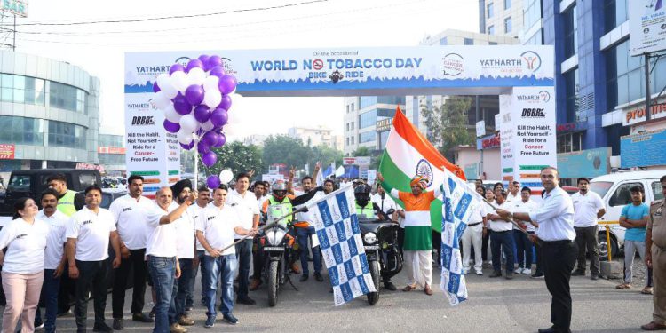 यथार्थ हॉस्पिटल और DBBR के संयुक्त प्रयास से हाई-एनर्जी बाइक रैली का आयोजन