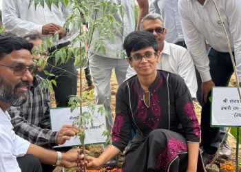 ग्रेनो प्राधिकरण की पहल पर सेक्टर 10 में हुआ पौधरोपण, दो एकड़ में 15 हजार पौधे लगे