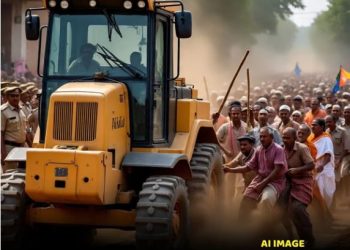 ध्वस्तीकरण का विरोध कर रहे किसानों पर भांजी लाठी, दो आरक्षी निलंबित, छह पर केस दर्ज