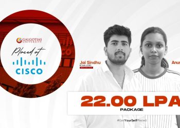 गलगोटिया यूनिवर्सिटी के छात्रों ने सिस्को में 22 लाख रुपये वार्षिक का ड्रीम पैकेज हासिल किया