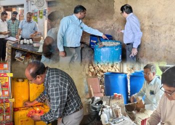 खाद्य सुरक्षा विभाग की रसगुल्ला निर्माणशाला और तेल एजेंसी पर छापामारी, भारी मात्रा में मिलावटी सामान जब्त